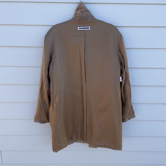 Jil Sander Women's Angora & Wool Blend Beige 7/8 Sleeve Coat Jacket Size 36 US 6 - Picture 3 of 12